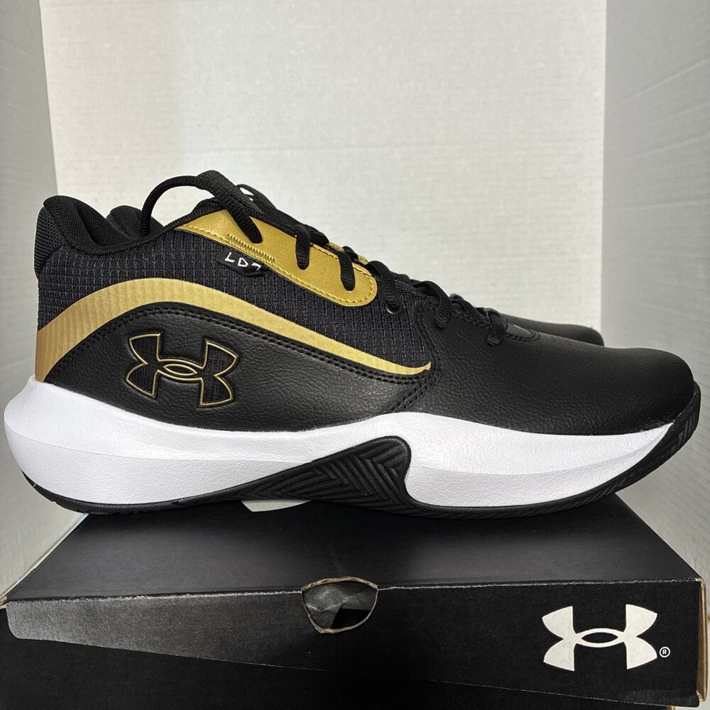 Under Armour Lockdown 7 Men’s Basketball Black Metallic Gold Sneakers Size 13